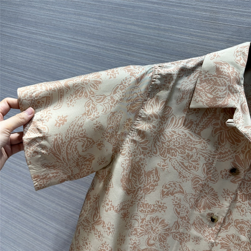 L0r0 P1ana mulberry silk short-sleeved shirt replica d&g clothing