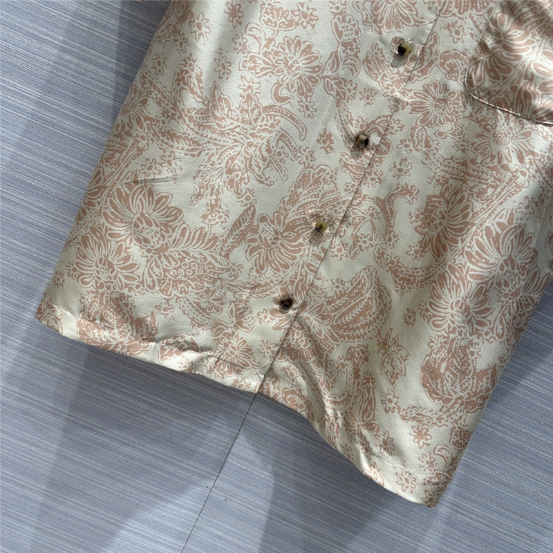 L0r0 P1ana mulberry silk short-sleeved shirt replica d&g clothing