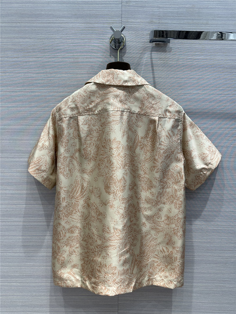 L0r0 P1ana mulberry silk short-sleeved shirt replica d&g clothing