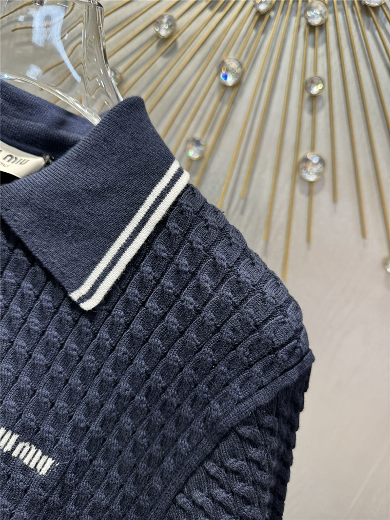 miumiu Polo short-sleeved knitted top replica clothes