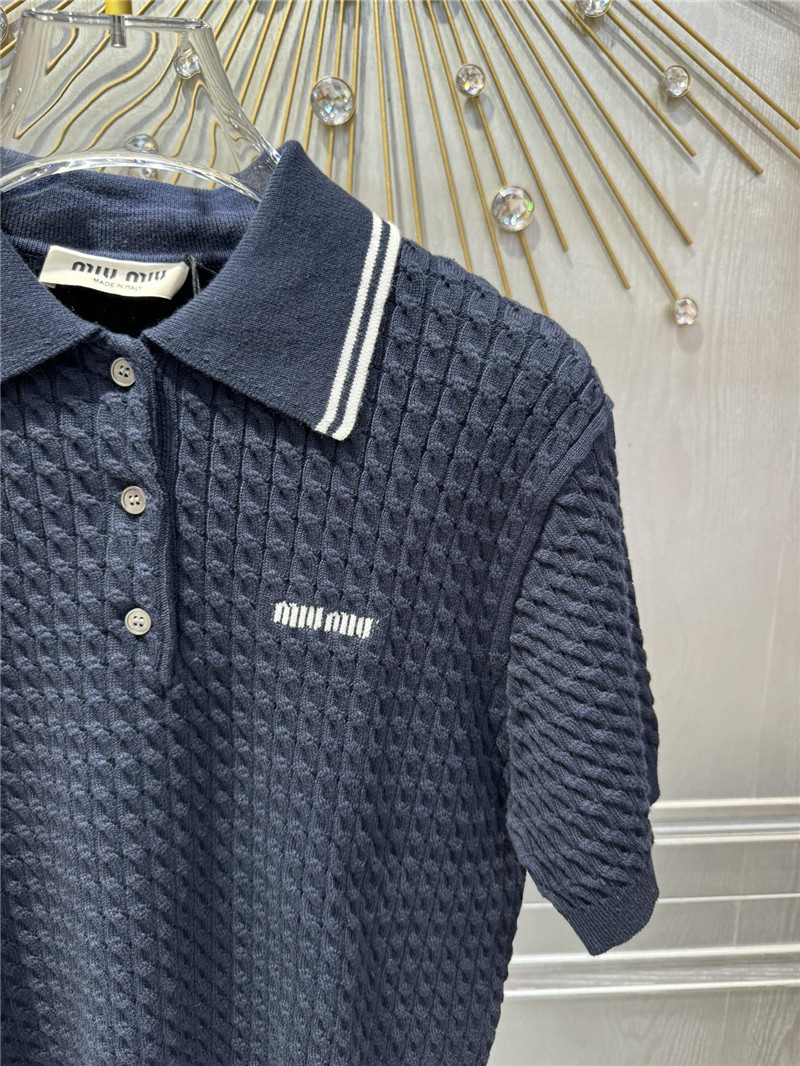 miumiu Polo short-sleeved knitted top replica clothes