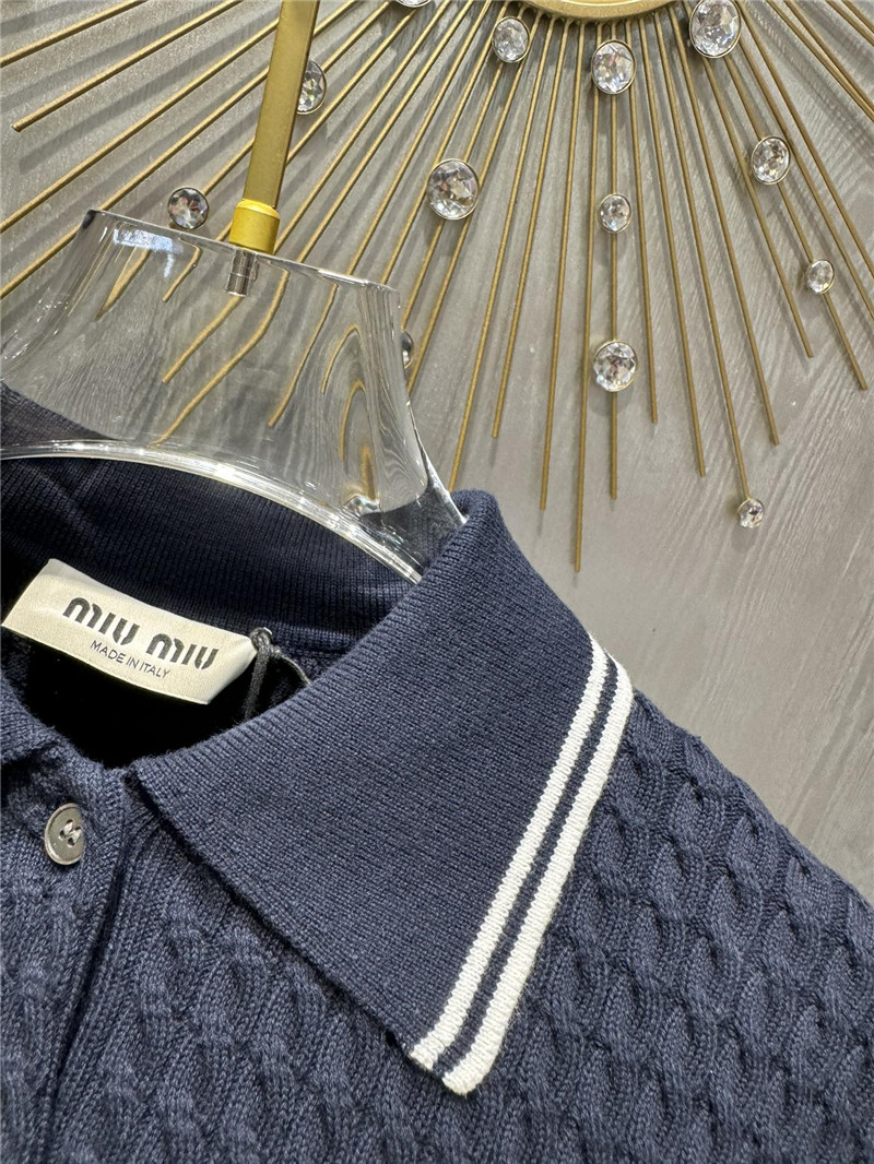 miumiu Polo short-sleeved knitted top replica clothes