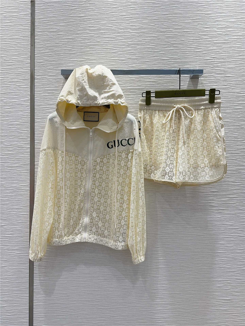 Gucci lace water-soluble flower hollow suit replica d&g clothing