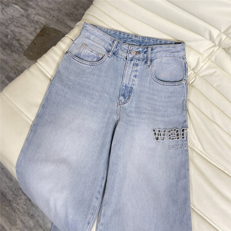 A1exa*der wang hollow letter denim trousers replica clothes