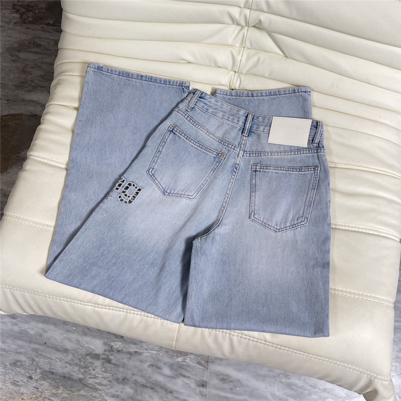 A1exa*der wang hollow letter denim trousers replica clothes