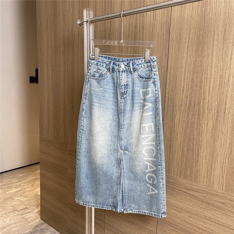 Ba1en*iaga printed denim skirt replica designer clothes