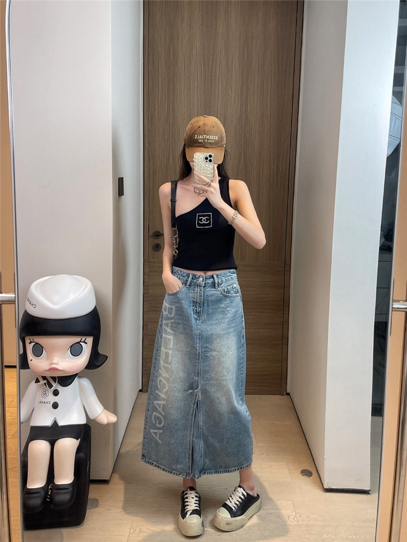 Ba1en*iaga printed denim skirt replica designer clothes