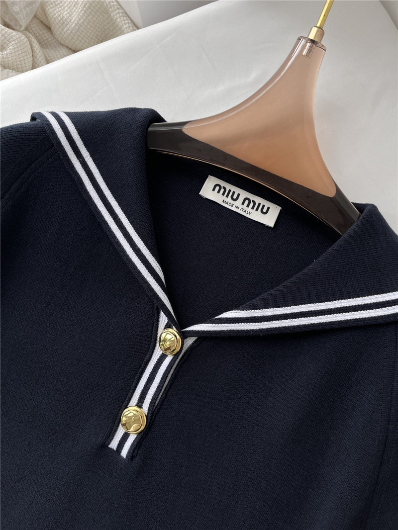 M1um1u navy knitted dress replica designer clothes