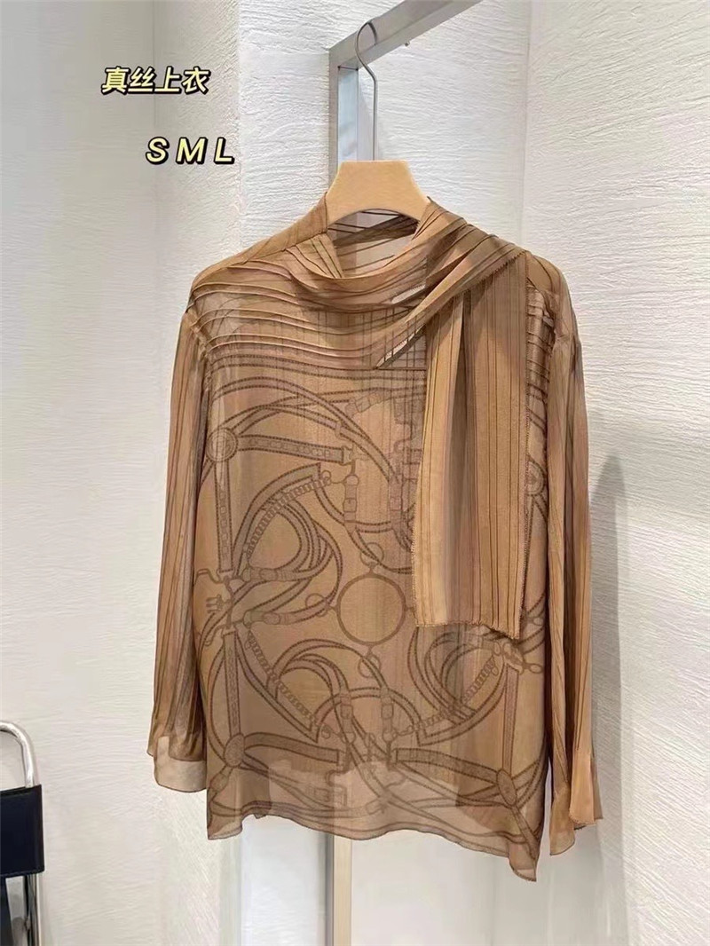 Hermes printed silk shirt replica designer clothes