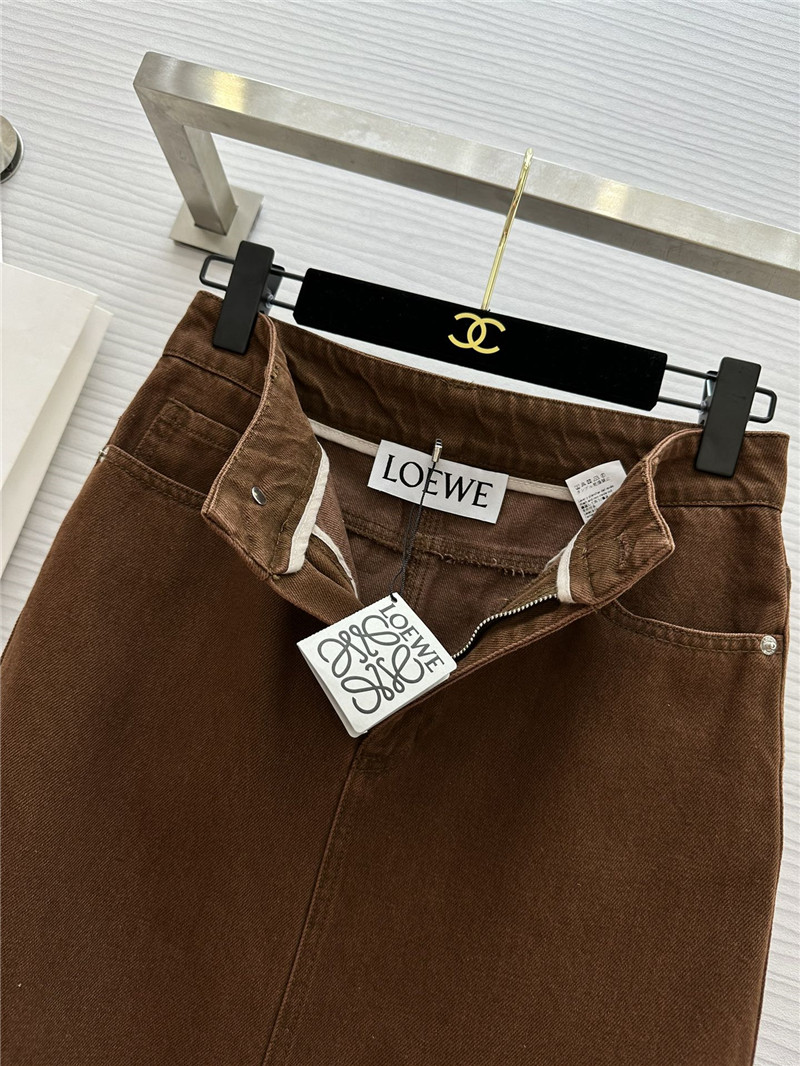 L0ew* denim skirt with slit design replica d&g clothing