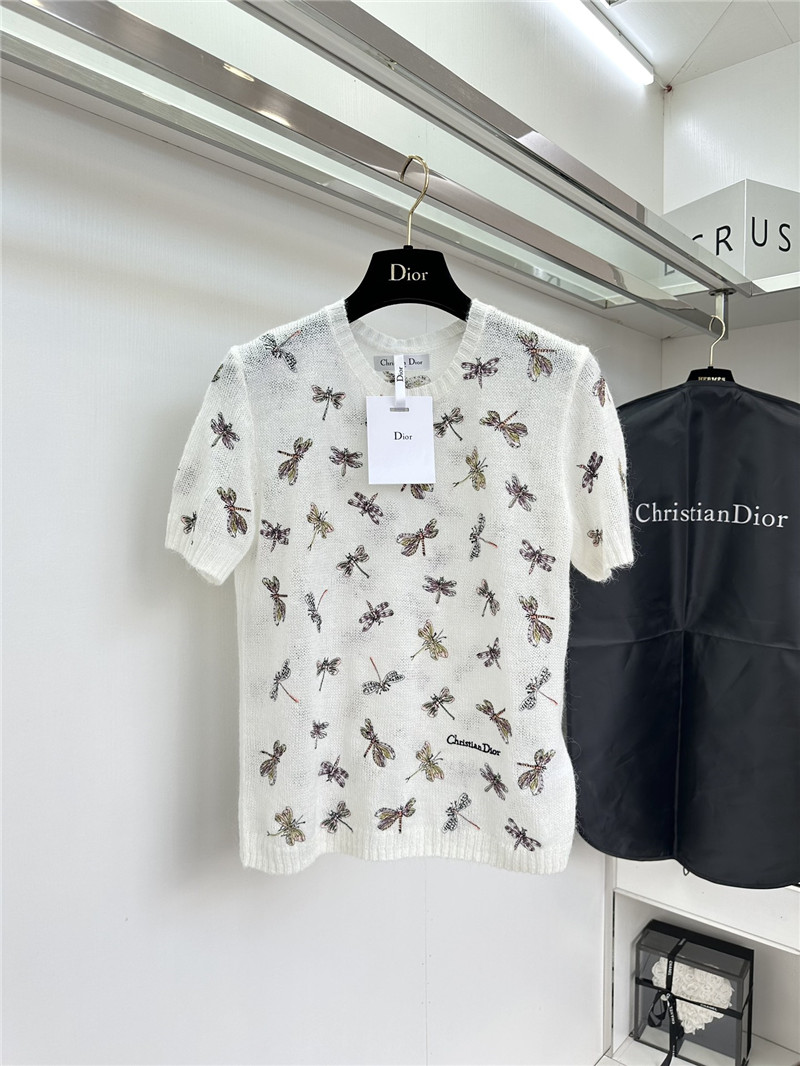 D10r embroidery dragonfly t-shirt in white