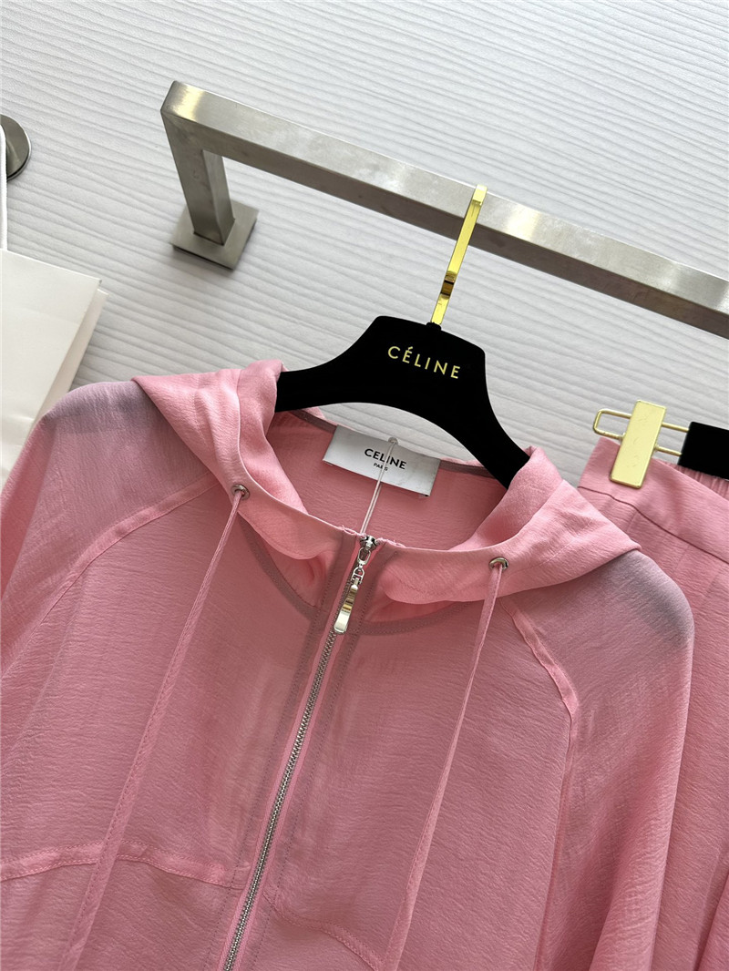 Ce1i*e tencel hooded jacket + shorts set replica clothing sites