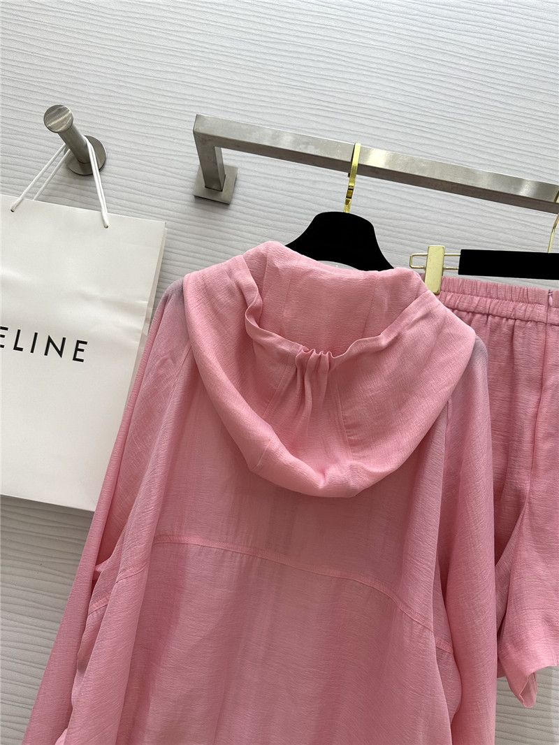 Ce1i*e tencel hooded jacket + shorts set replica clothing sites