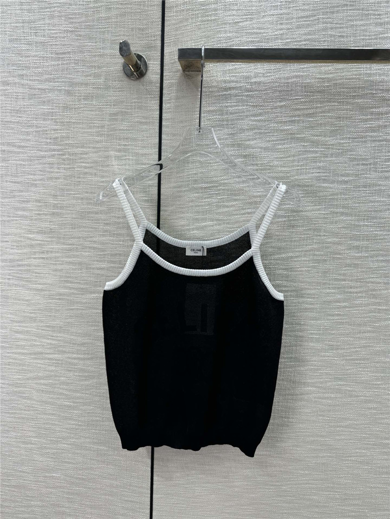 celine contrasting color knitted vest cheap replica designer clothes