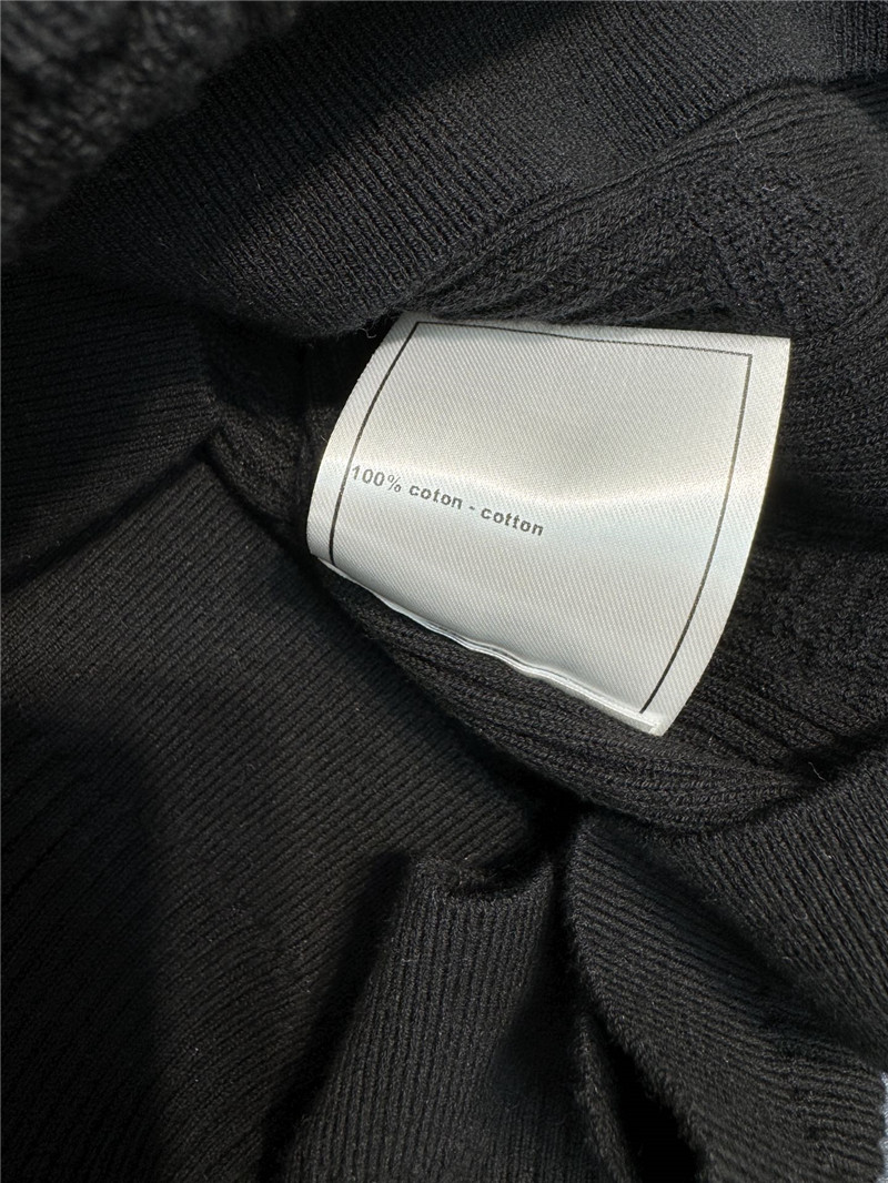 Chanel Jacquard Short-Sleeve Knit Top in Black