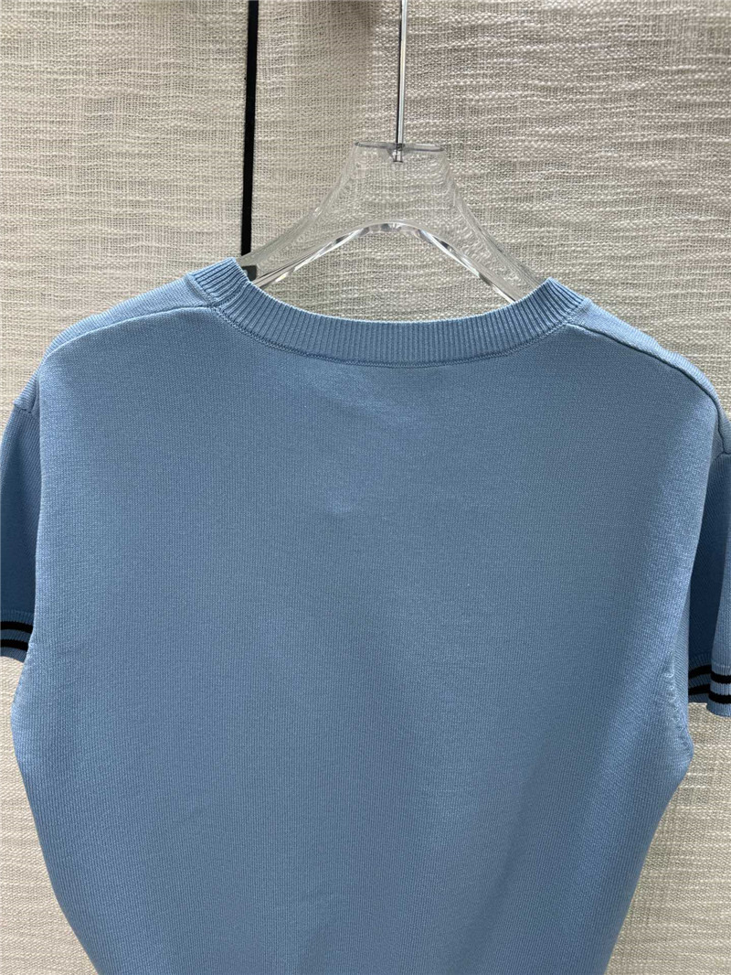 Pra*a round neck knitted short sleeve replica d&g clothing