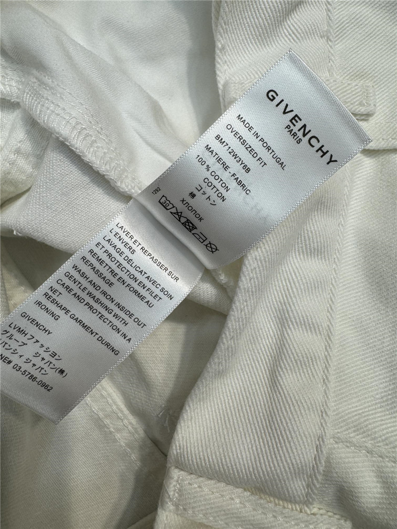 Givenchy white denim shorts replica designer clothes