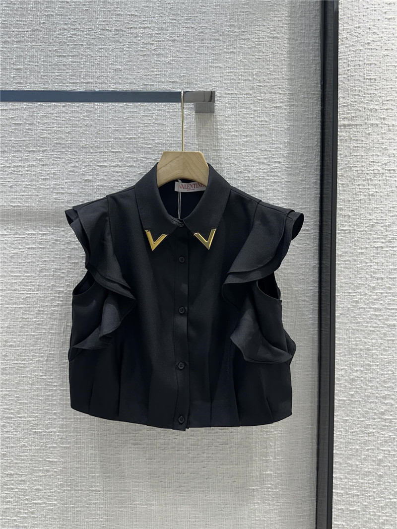 valentino ruffled sleeveless short shirt replica clothes