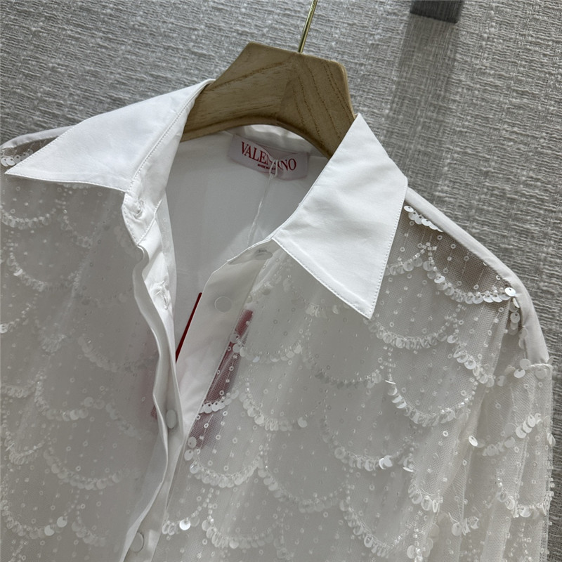 Va1e*ntin0 patchwork white shirt replica clothes