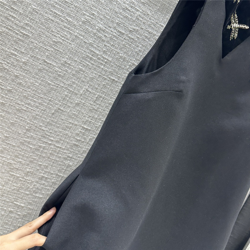 dior beaded dragonfly velvet collar vest dress replica clothes