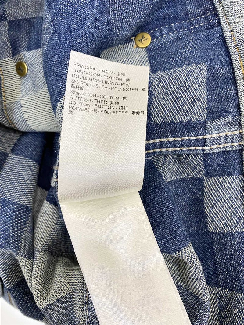 l0vis Vvtt0n lv color changing plaid denim jacket replica clothes