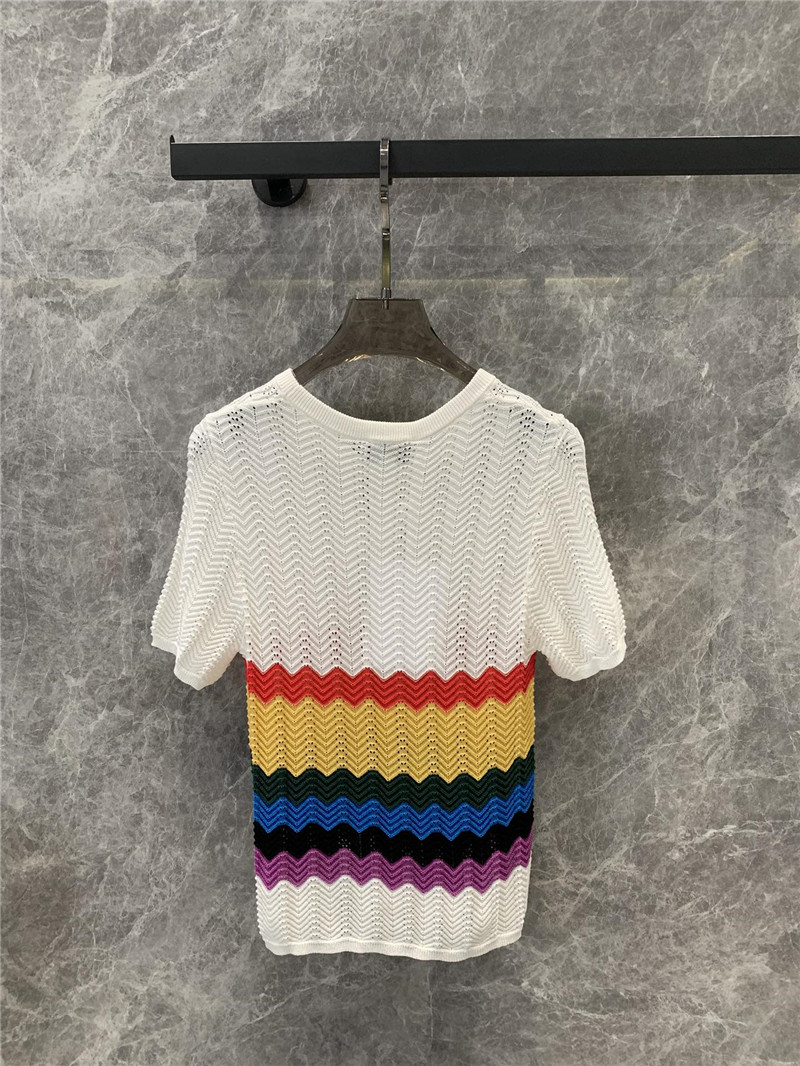 Ch**el dopamine striped knitted t-shirt