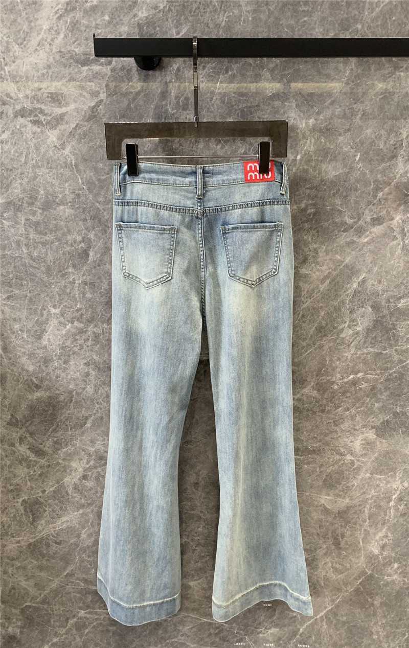 M1um1u red letter love print bootcut jeans replica clothing