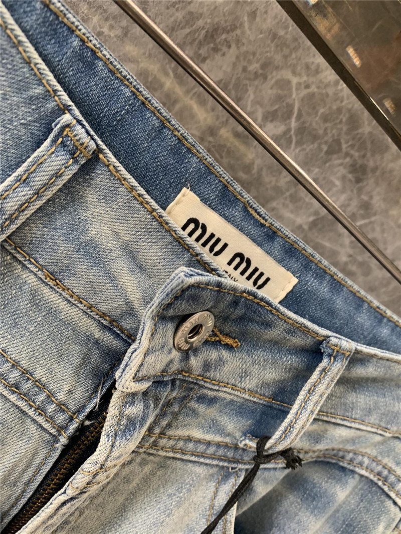 M1um1u red letter love print bootcut jeans replica clothing