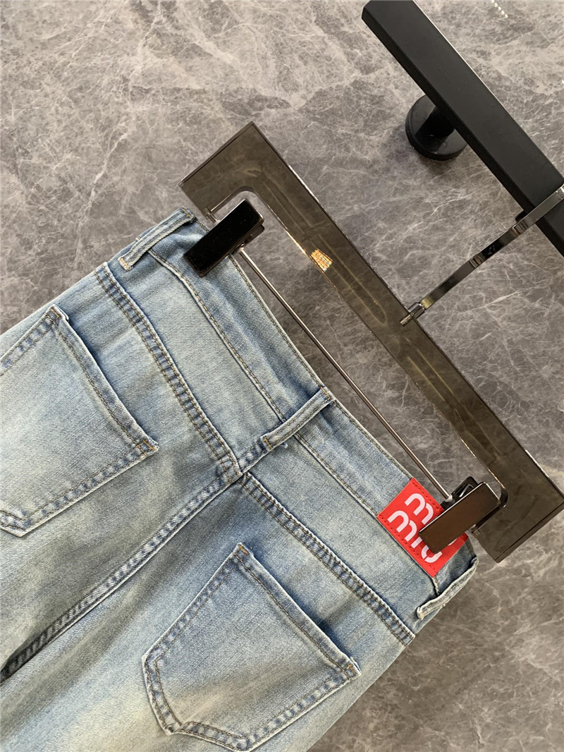 M1um1u red letter love print bootcut jeans replica clothing