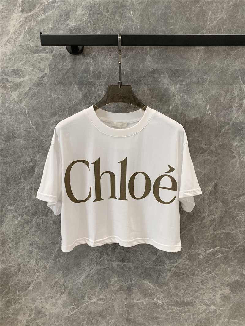Chloé letter print round neck short sleeve T-shirt replicas clothes