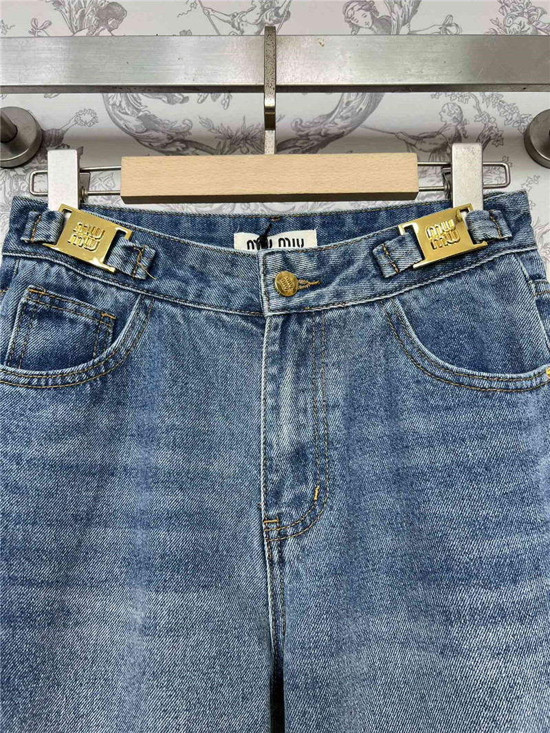 M1um1u high waist denim straight pants replica clothing sites