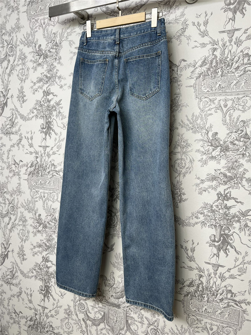 M1um1u high waist denim straight pants replica clothing sites