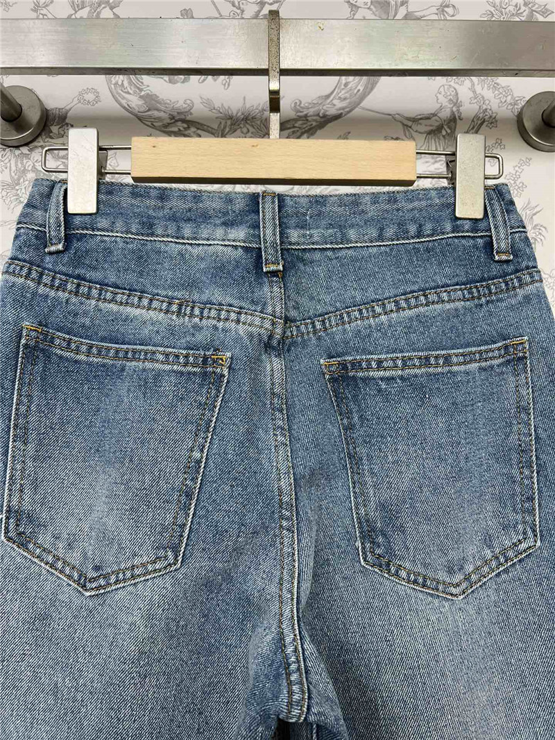 M1um1u high waist denim straight pants replica clothing sites