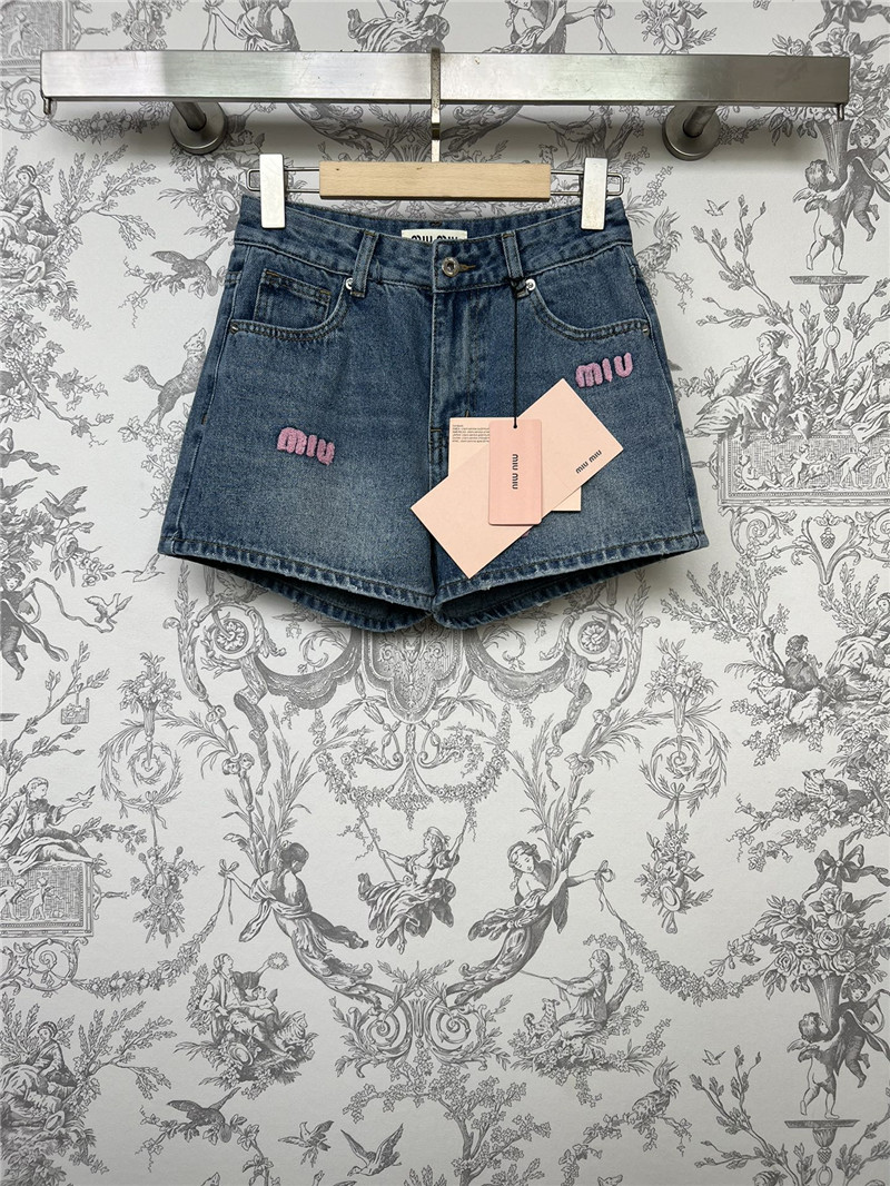 miumiu new denim shorts cheap replica designer clothes
