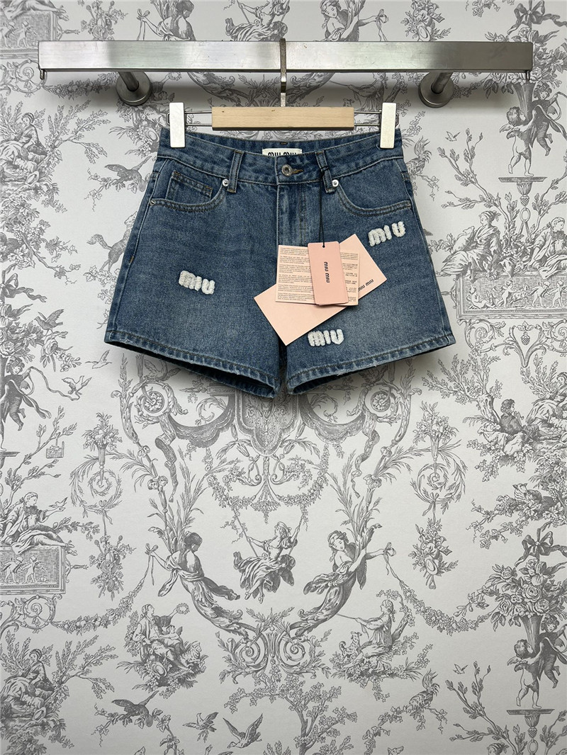 miumiu new denim shorts cheap replica designer clothes