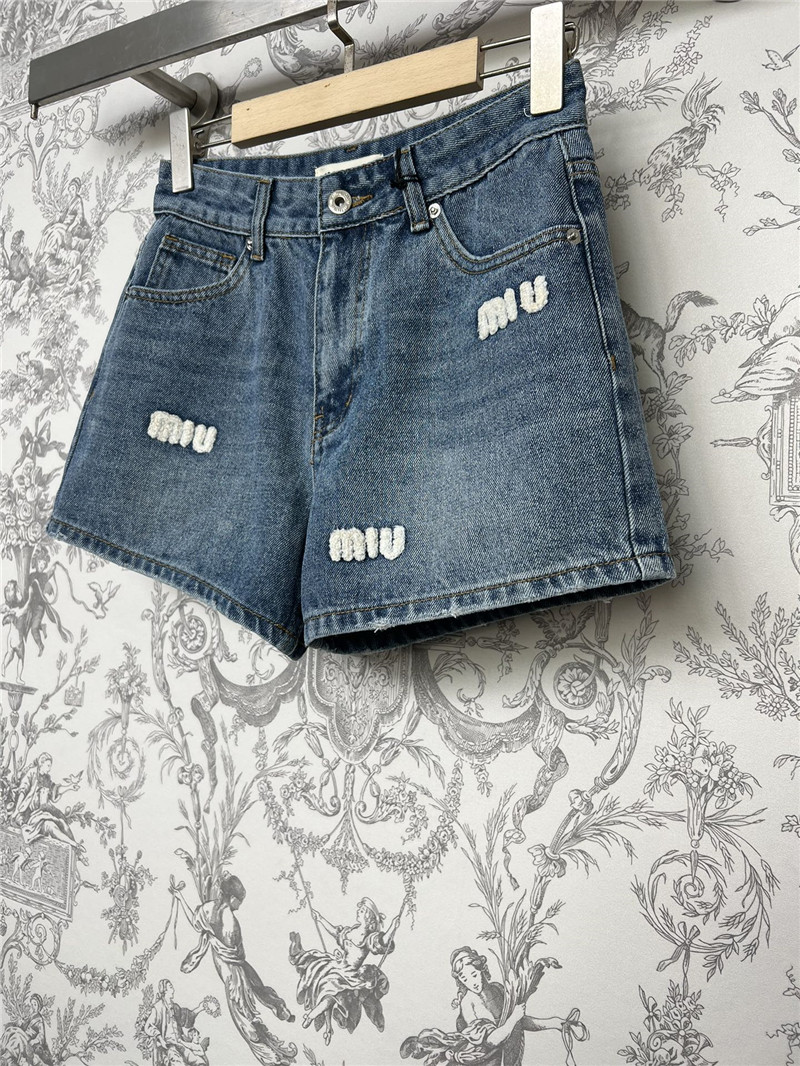 miumiu new denim shorts cheap replica designer clothes