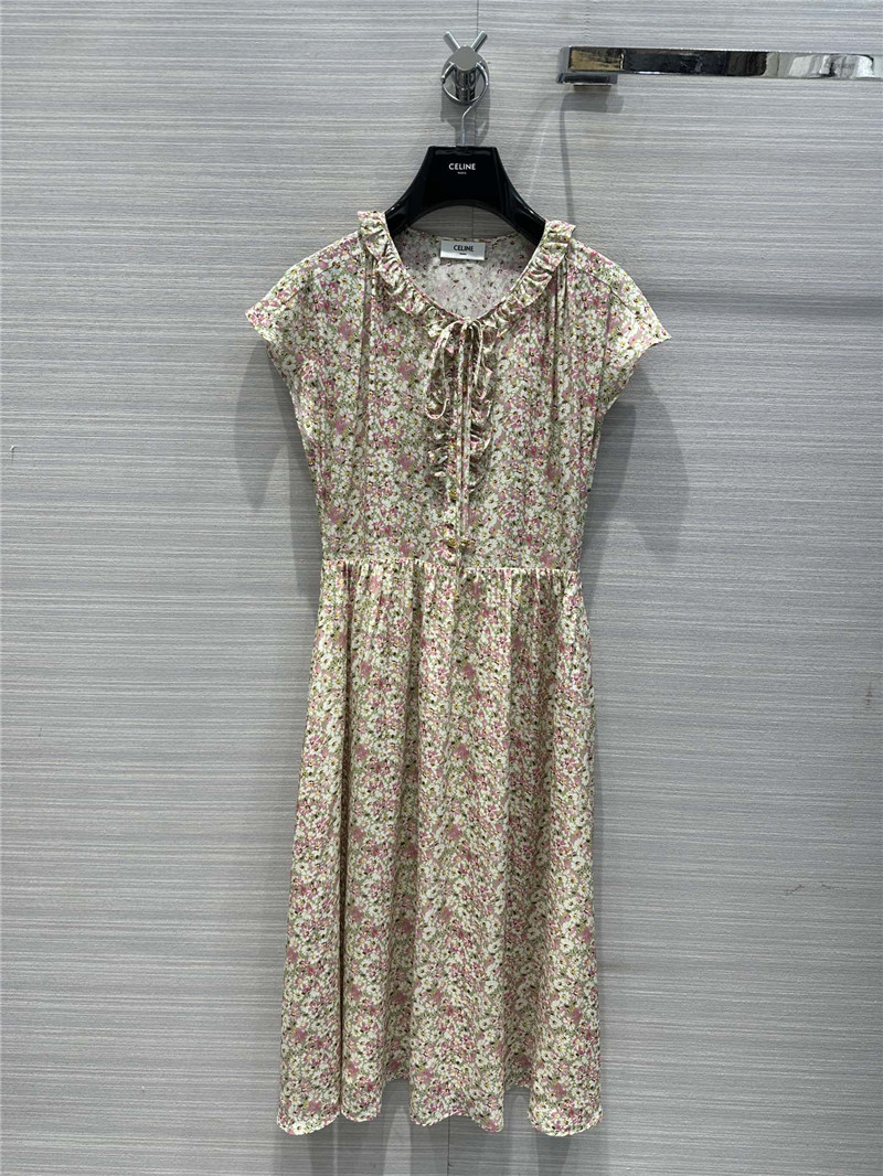 celine retro french elegant silk dress replica designer clothes