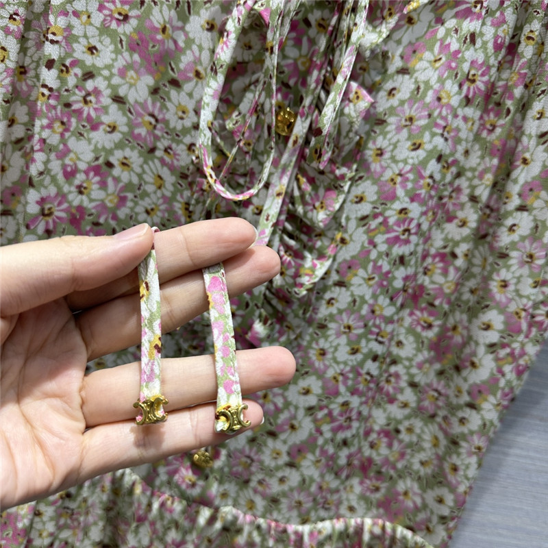 Ce1i*e retro french elegant silk dress replica designer clothes