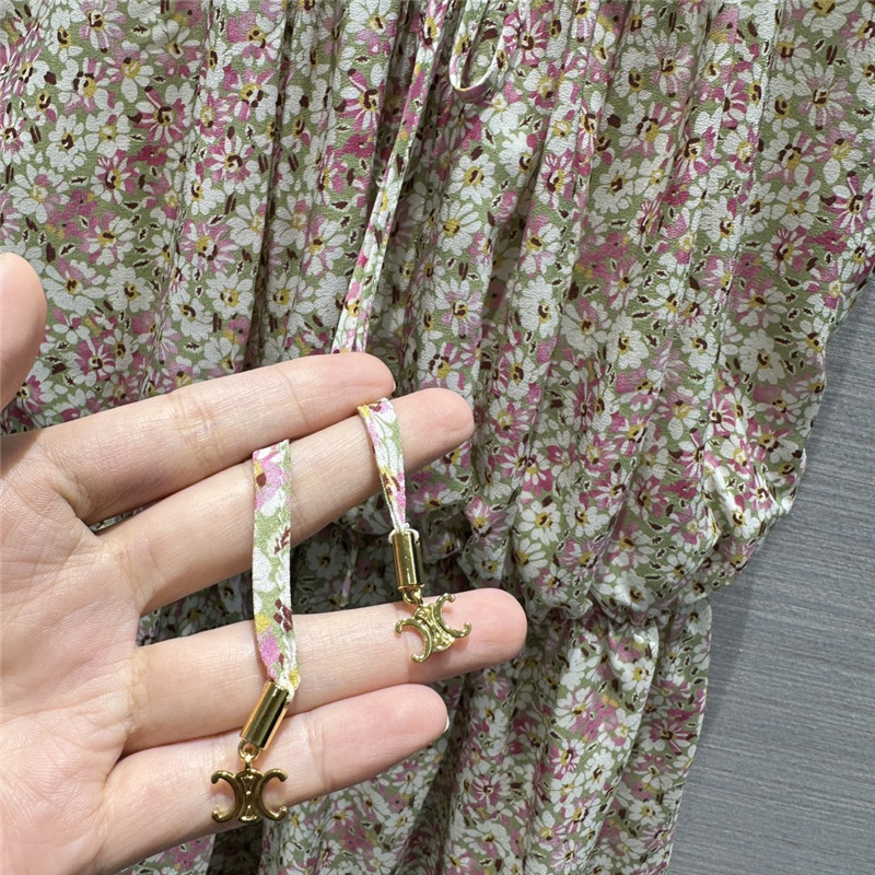 Ce1i*e retro french elegant silk dress replica designer clothes