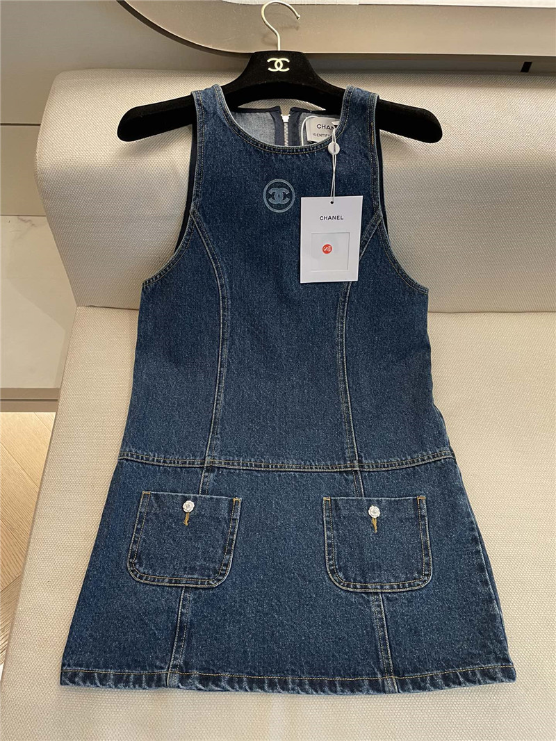 Chanel new denim dress replica clothes