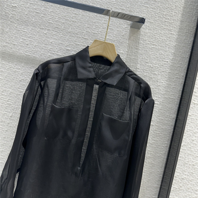 Ch**el palace style black organza shirt replica d&g clothing