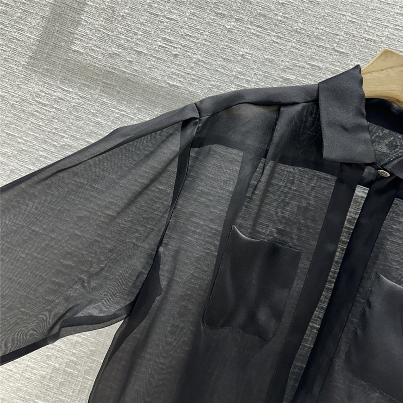Ch**el palace style black organza shirt replica d&g clothing