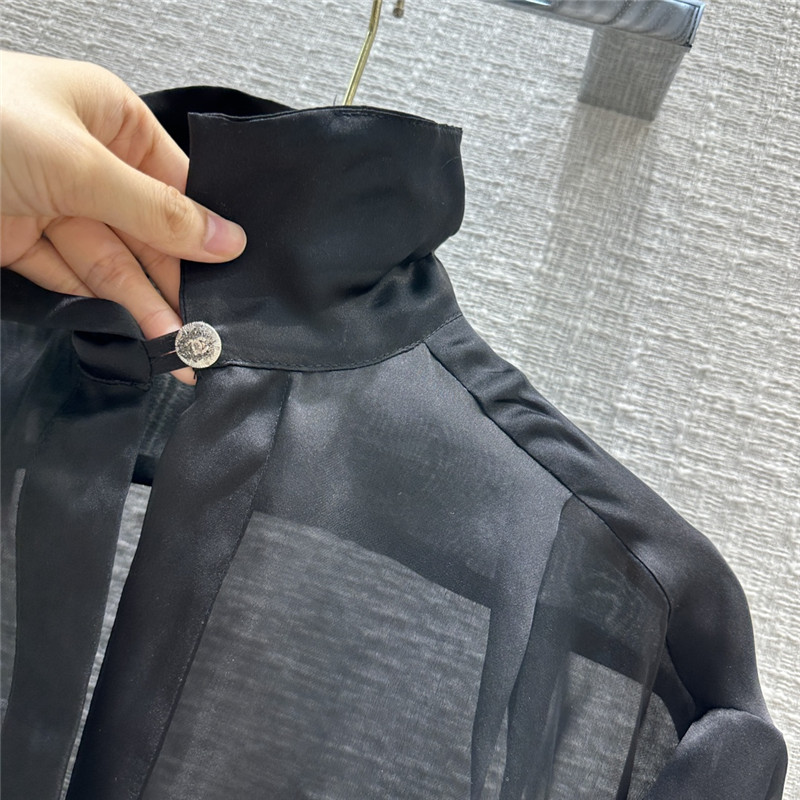 Ch**el palace style black organza shirt replica d&g clothing