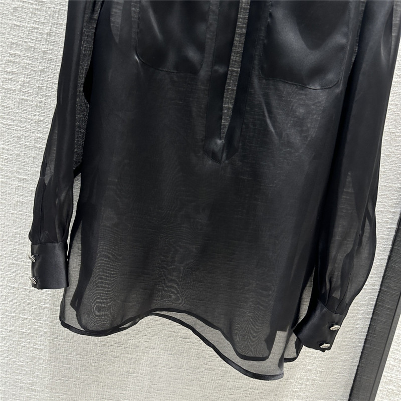 Ch**el palace style black organza shirt replica d&g clothing