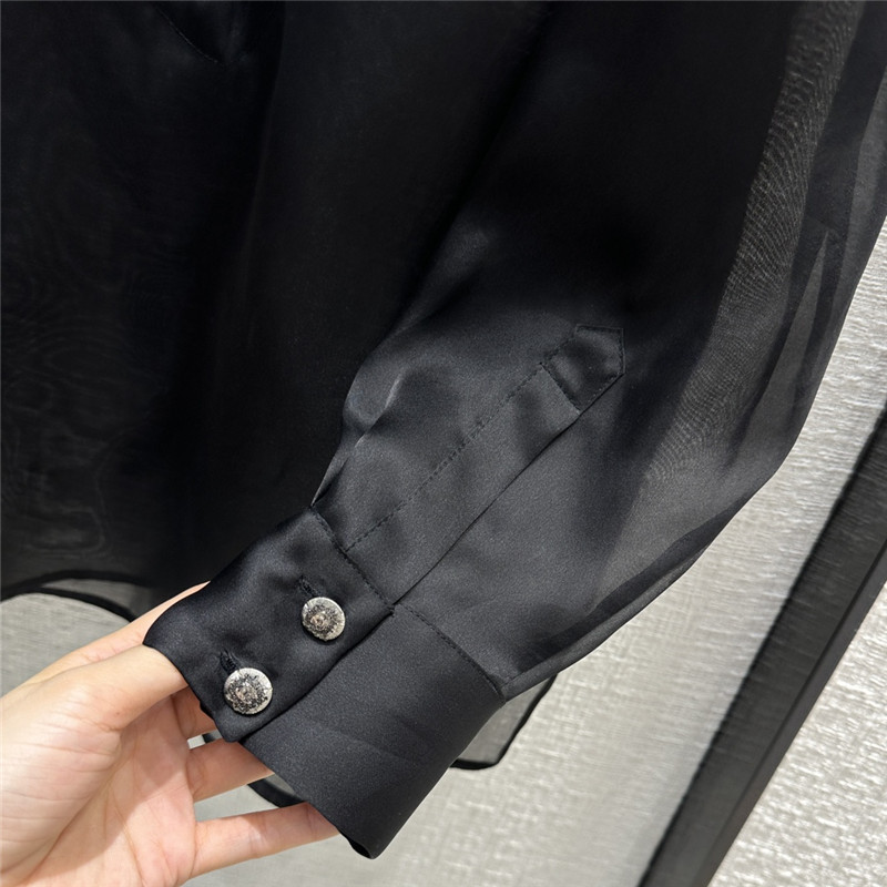 Ch**el palace style black organza shirt replica d&g clothing