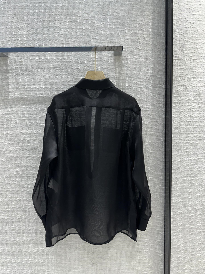 Ch**el palace style black organza shirt replica d&g clothing