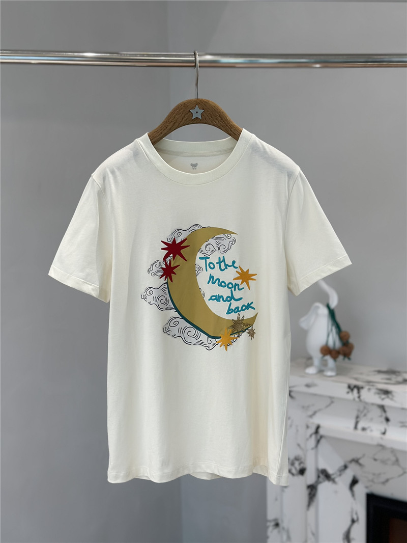 Vanitoo moon embroidery printed T-shirt replica clothes