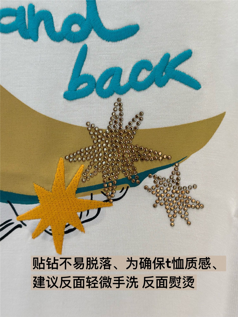 Vanitoo moon embroidery printed T-shirt replica clothes