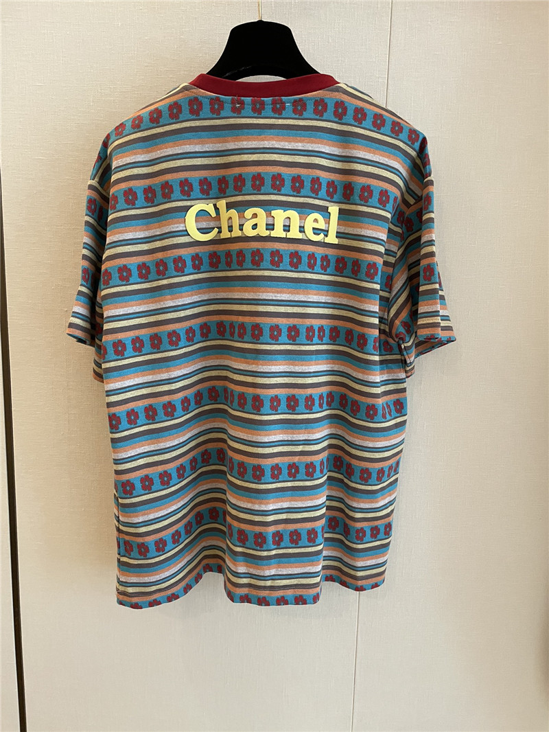 Ch**el new striped short sleeve replica clothes