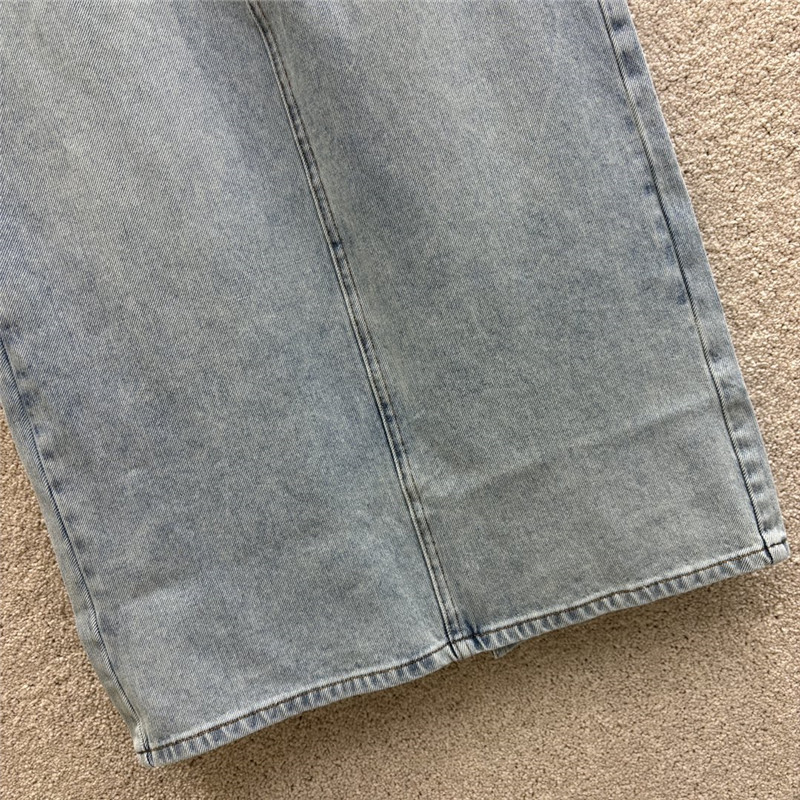 Pra*a triangle logo long denim skirt replica clothes